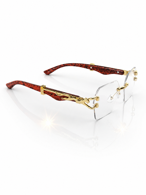 Cheetah UV Diamond Rimless Glasses