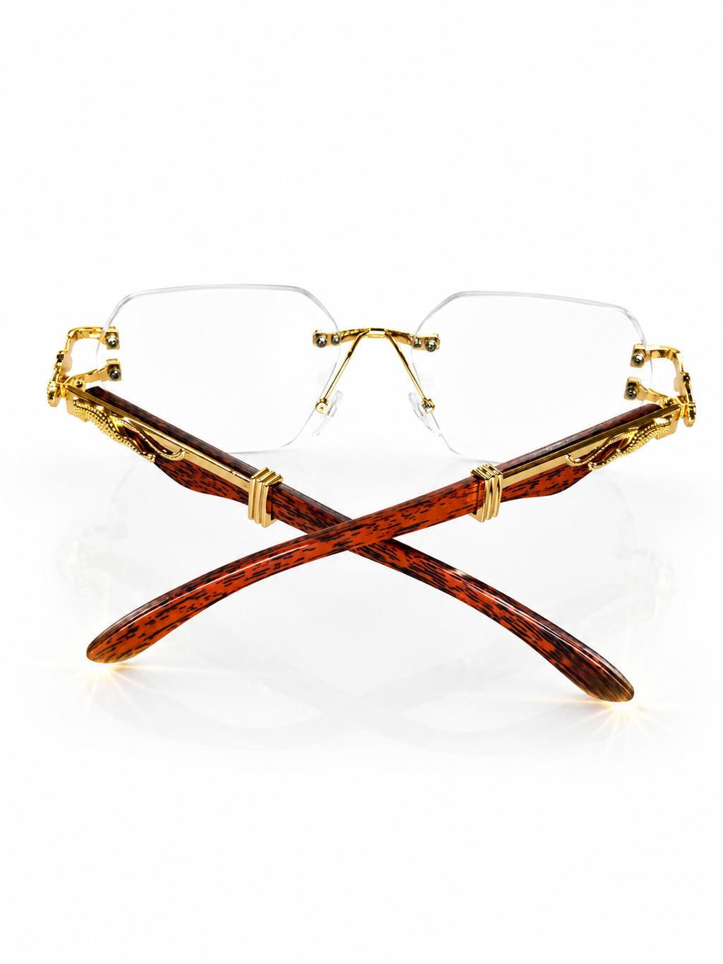 Cheetah UV Diamond Rimless Glasses