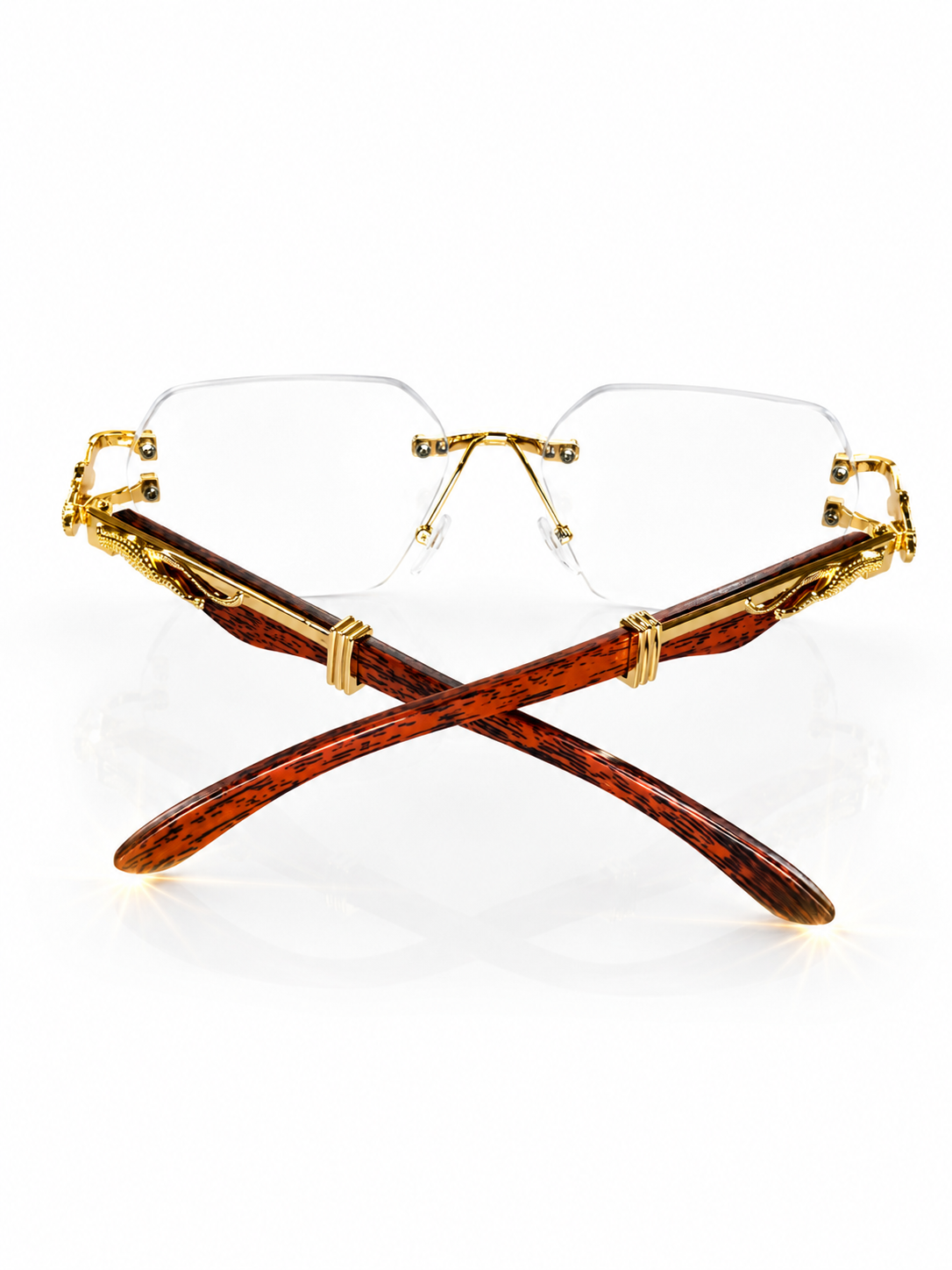 Cheetah UV Diamond Rimless Glasses