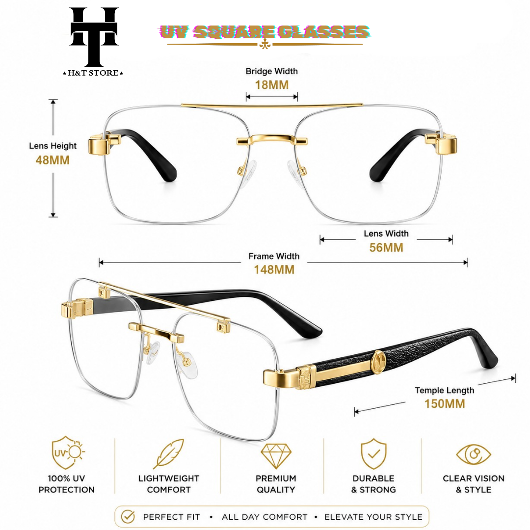 Monarch Luxe UV Square Glasses