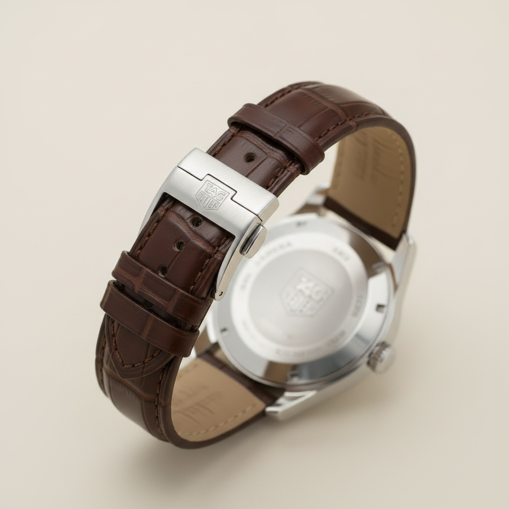 Tag Heuer-Inspired Black Leather Watch