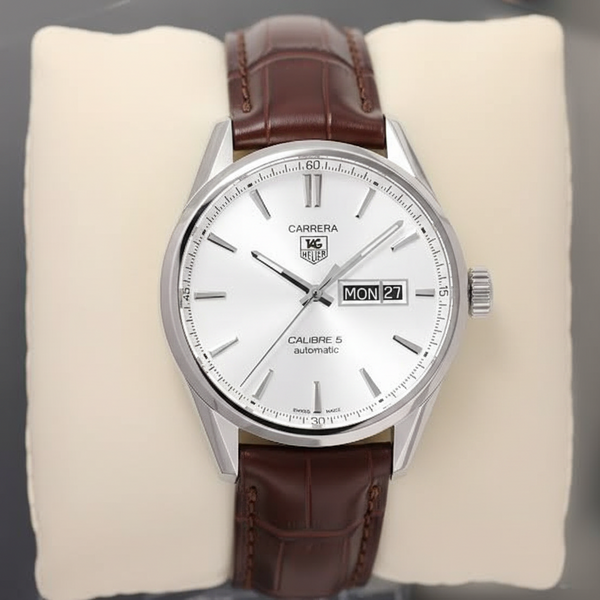 Tag Heuer-Inspired Black Leather Watch