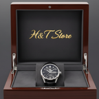 Tag Heuer-Inspired Black Leather Watch