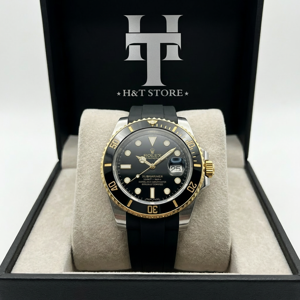 Rolex-Inspired Leather Strap Watch
